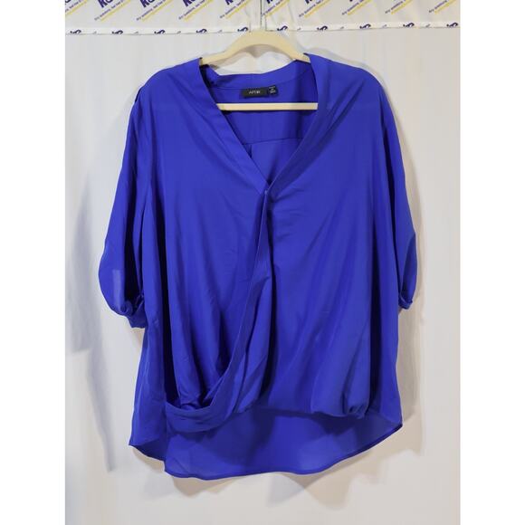 Apt. 9 Navy blue 3/4 Sleeve Sheer Relaxed Blouse Size 2X - Picture 1 of 4